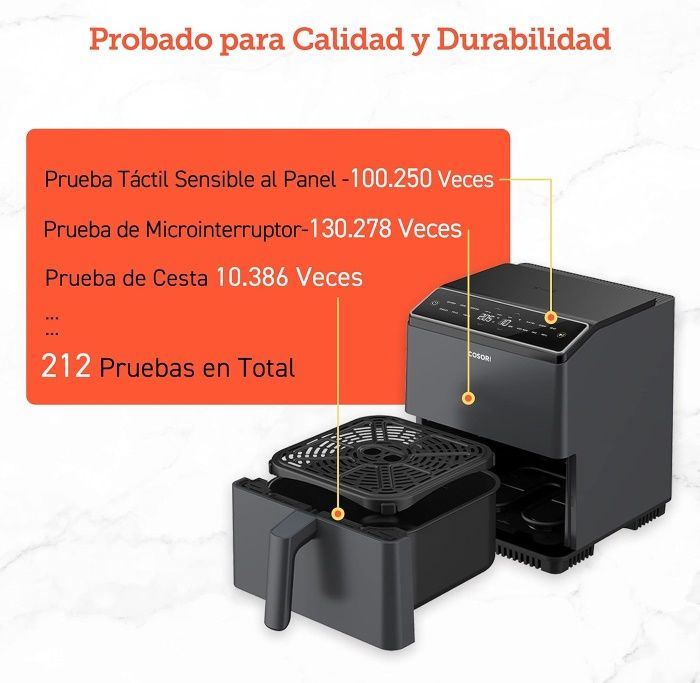 Prueba calidad componentes freidora de aire Dual Blaze